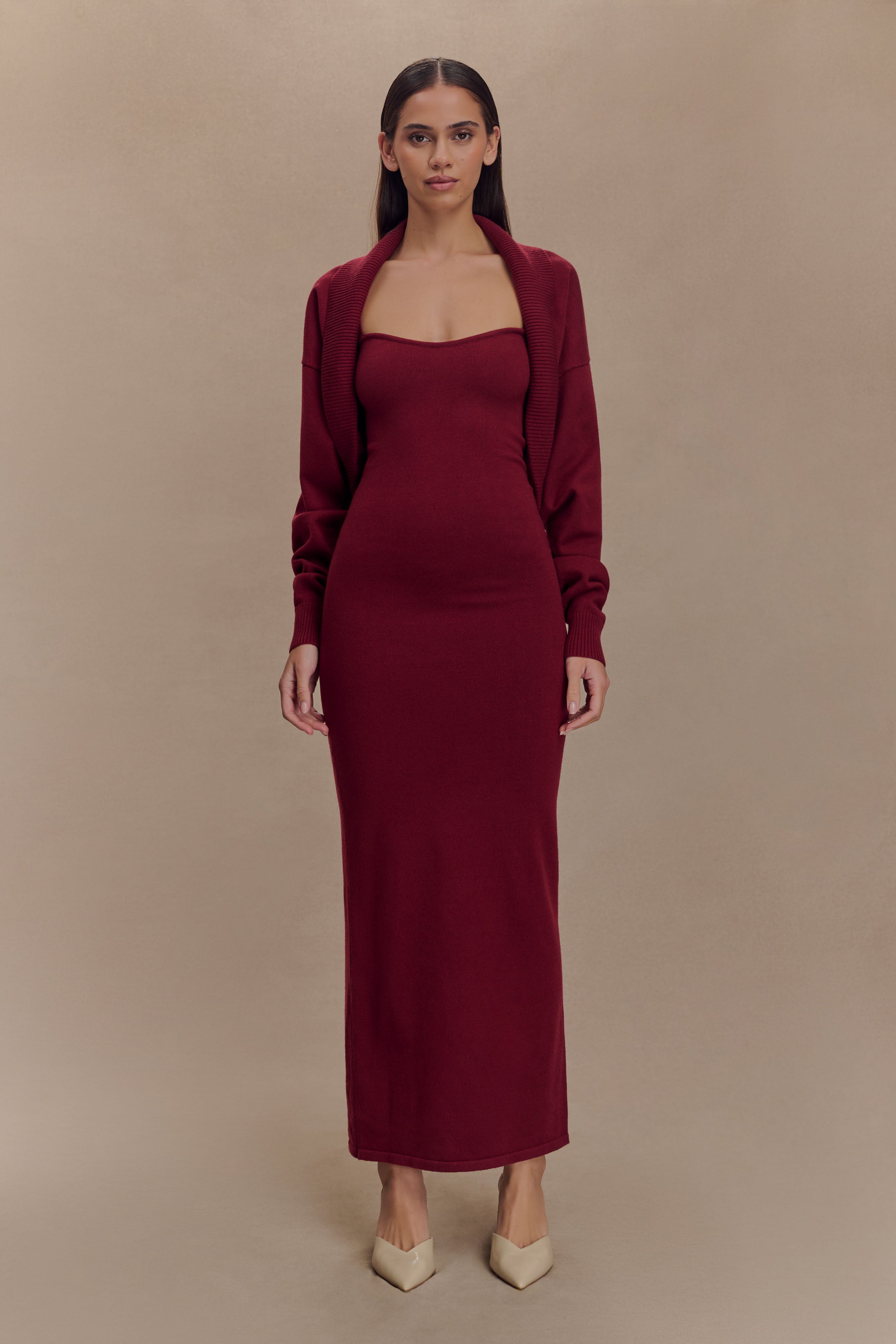 Bodycon Maxi Dress with Removable Bolero | Kingston Knit