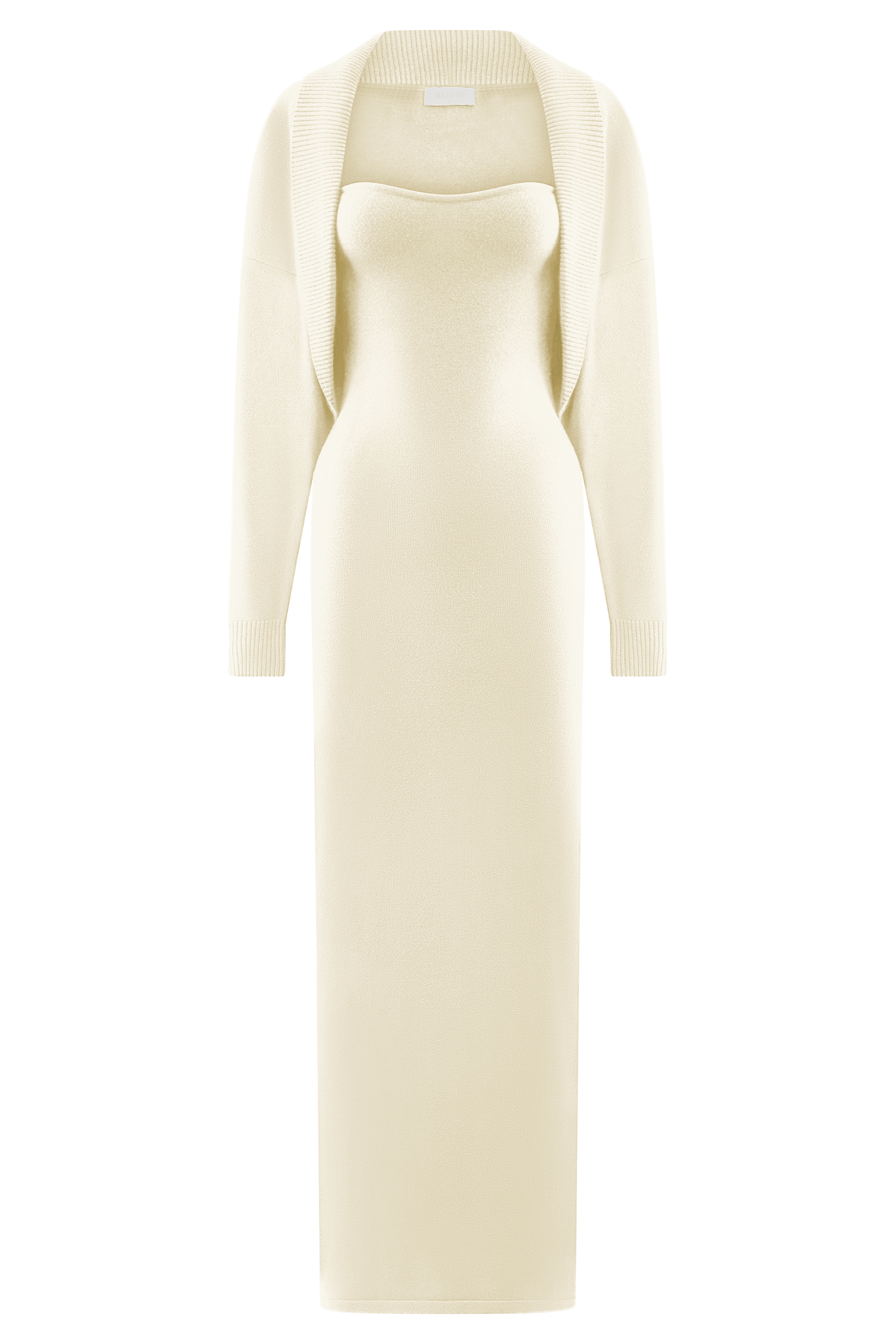 Stretch Knit Maxi Dress with Removable Bolero | Kingston Ivory