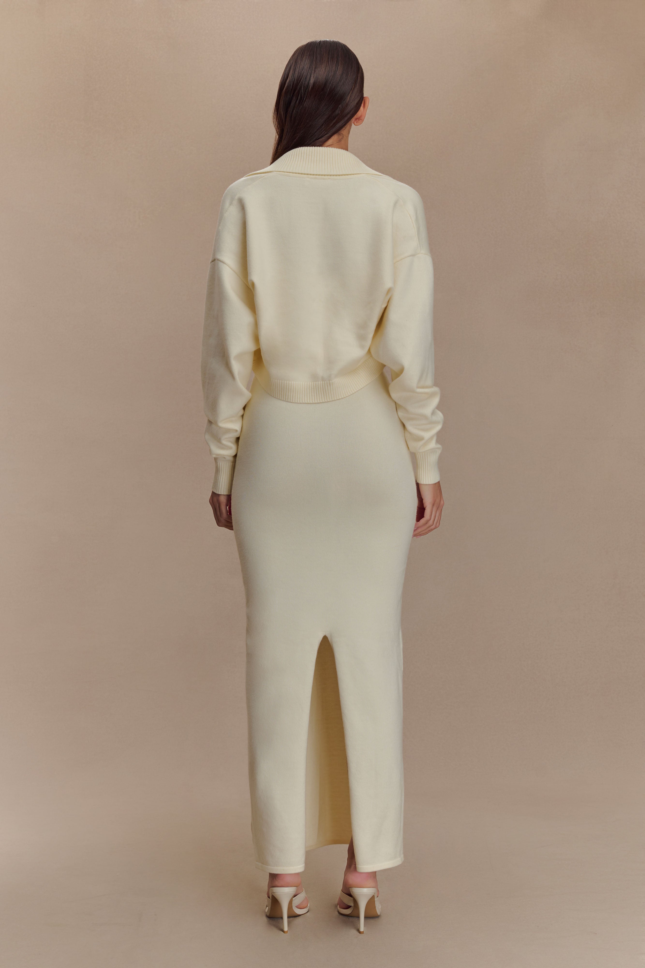 Stretch Knit Maxi Dress with Removable Bolero | Kingston Ivory
