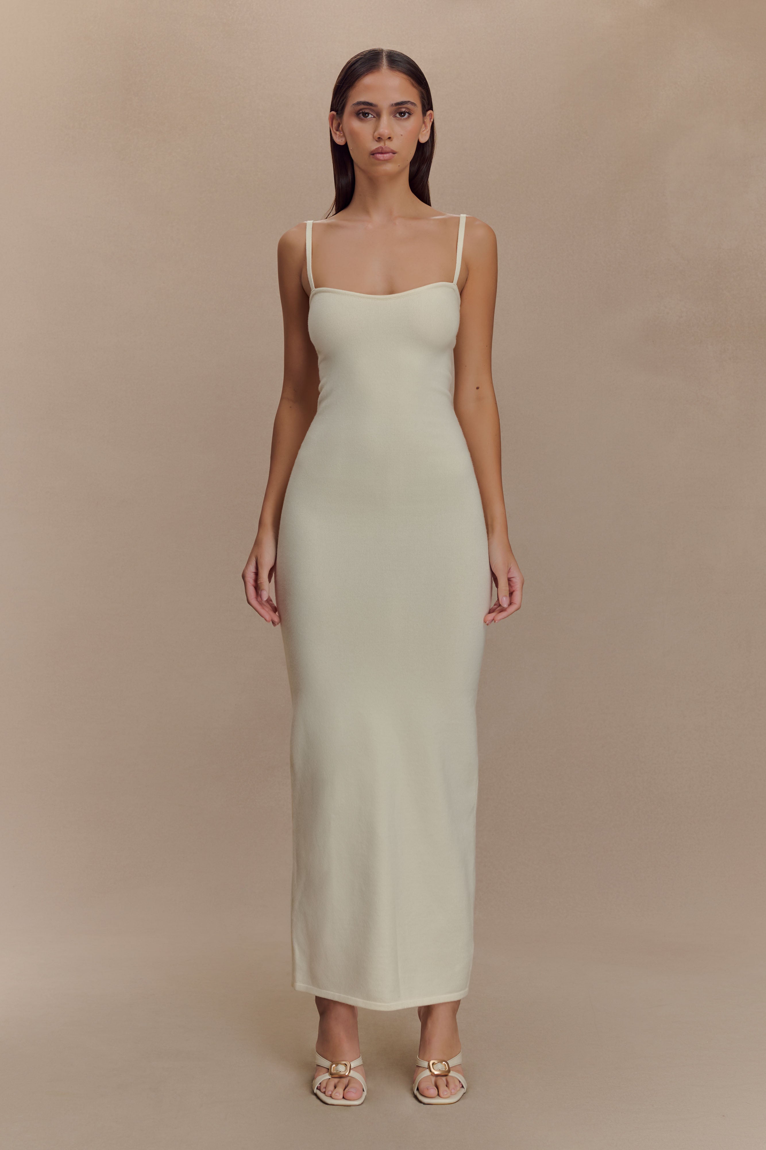 Stretch Knit Maxi Dress with Removable Bolero | Kingston Ivory