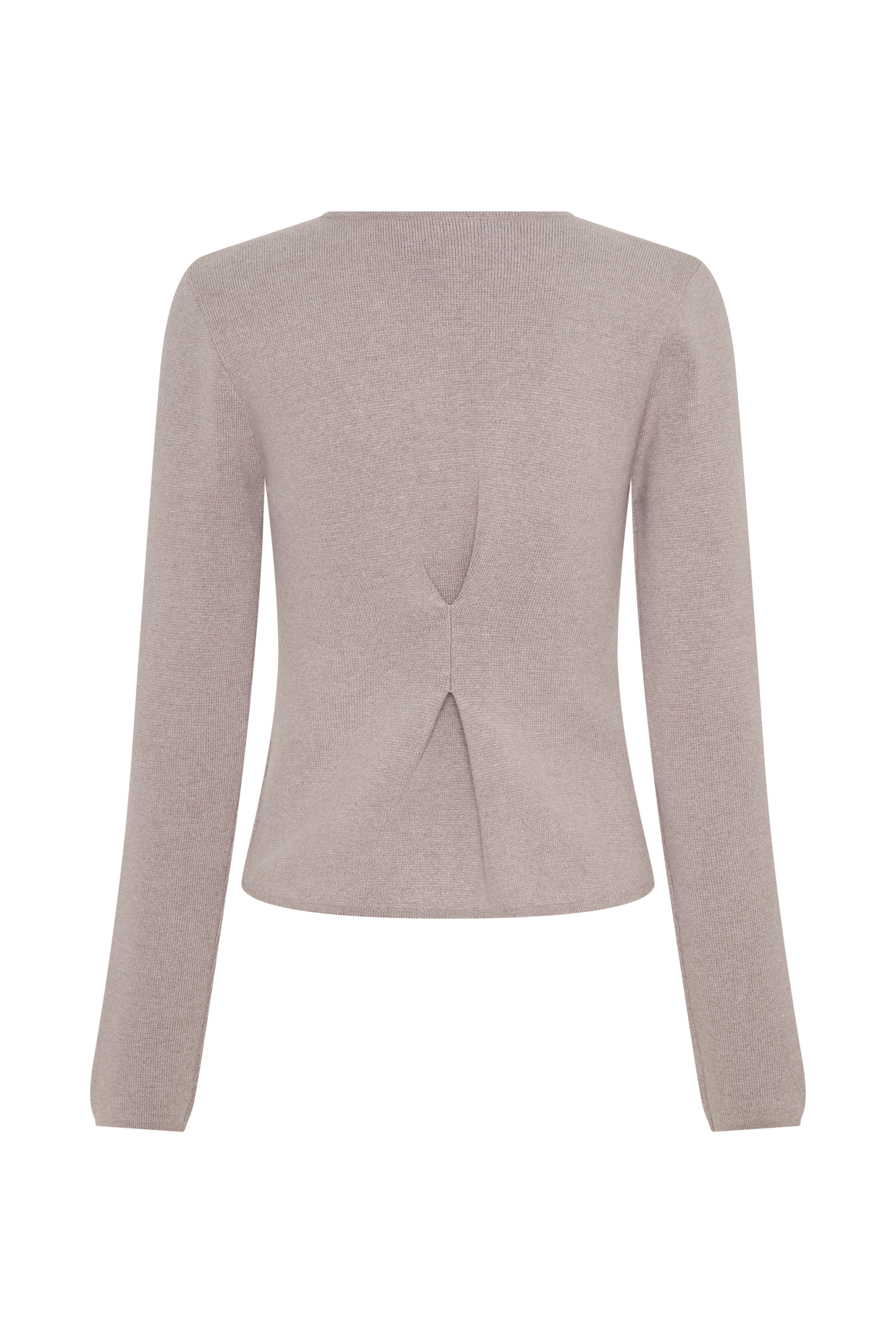 Wide Sleeve Knit Cardigan with V Neck & Back Pleat | VEDA Stone Marle
